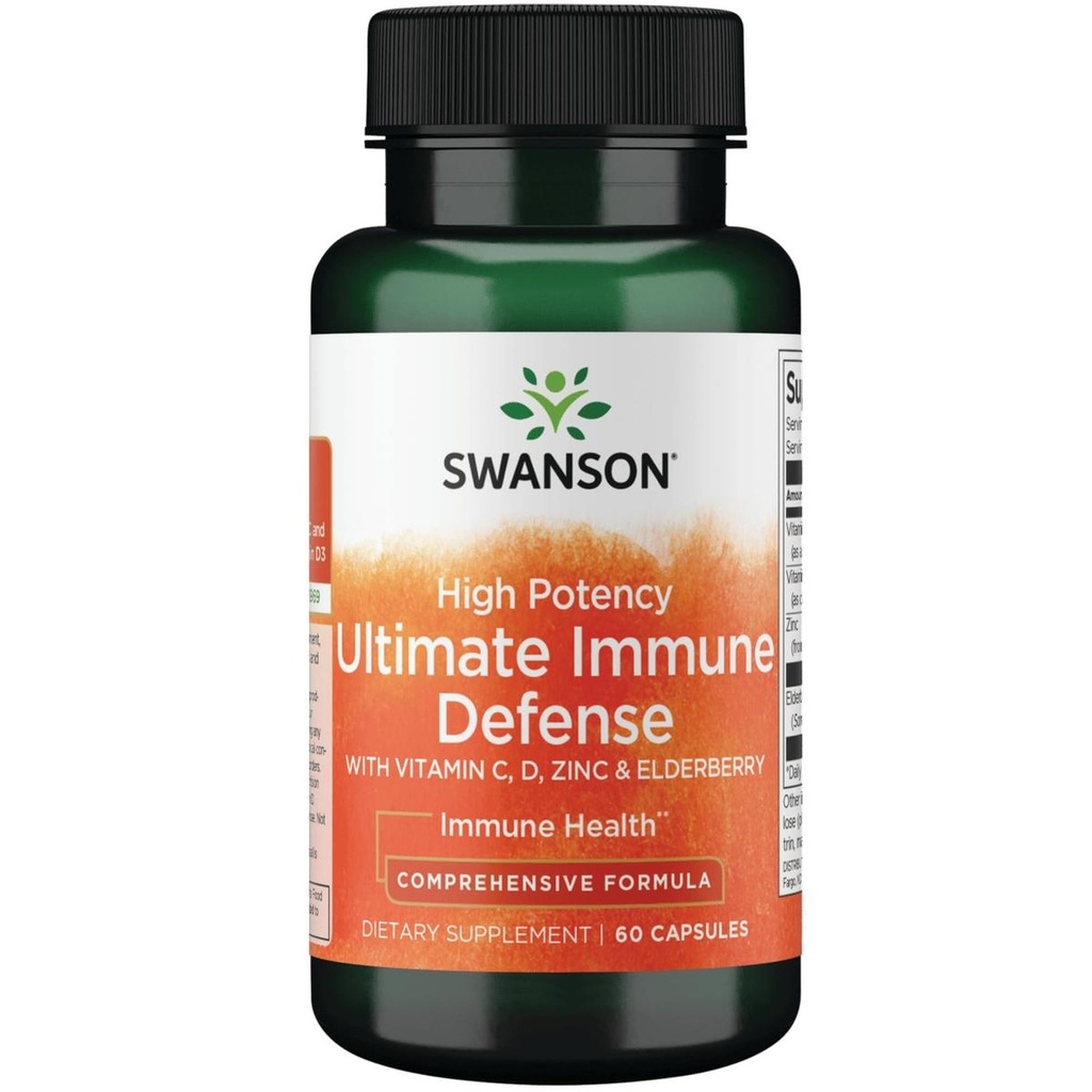 Swanson High Potency Ultimate Difesa Immune con C, D, Zinc & Elderberry 60 Caps