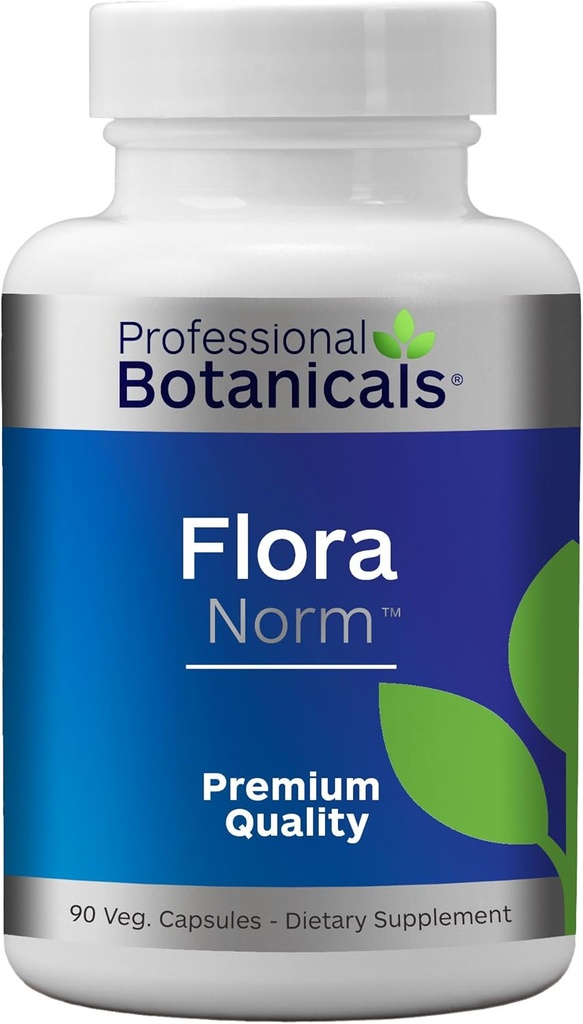 Botanici professionali Flora Norm - 12-Strain Potent Vegan Probiotic Mix (10 miliardi di CFU/gm.) Supporta la salute digestiva e immunitaria 90 capsule vegetariane