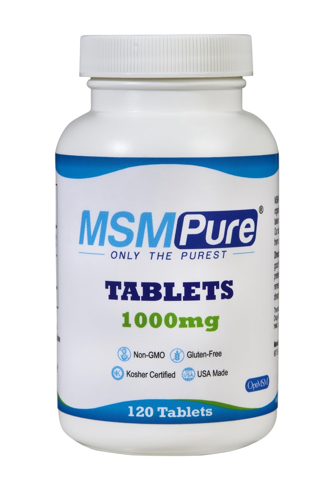 KALA HEALTH MSMPure Compresse MSM – 1.000 mg MSM US-Made per Tablet per salute comune, apparenza della pelle, supporto per capelli e unghie – Rivestito per ingoia facile, senza gusto – 120 Conte