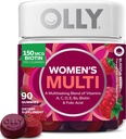 Gomma Multivitamina delle donne OLLY, Vitamine A, D, C, E, Biotina, Acido Folico, Vitamina masticabile per adulti, Sapore di bacche, Alimentazione di 45 giorni - Conteggio 90