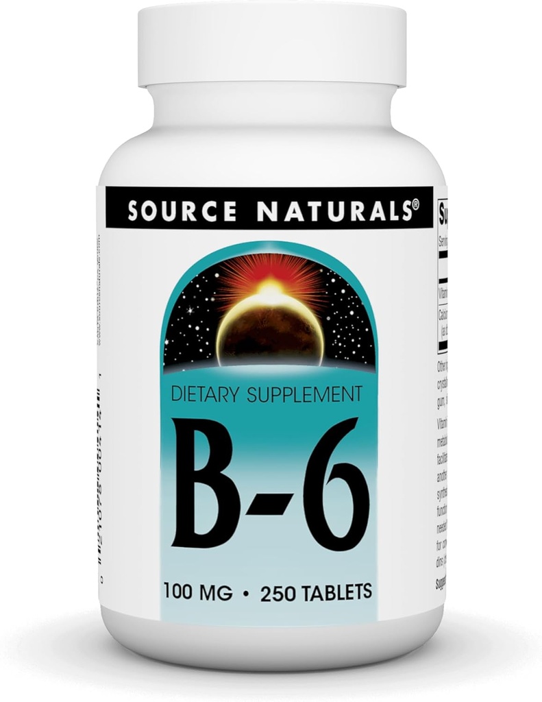 Fonte Naturals Vitamina B-6, 100 mg Supporto del sistema immunitario - 250 compresse