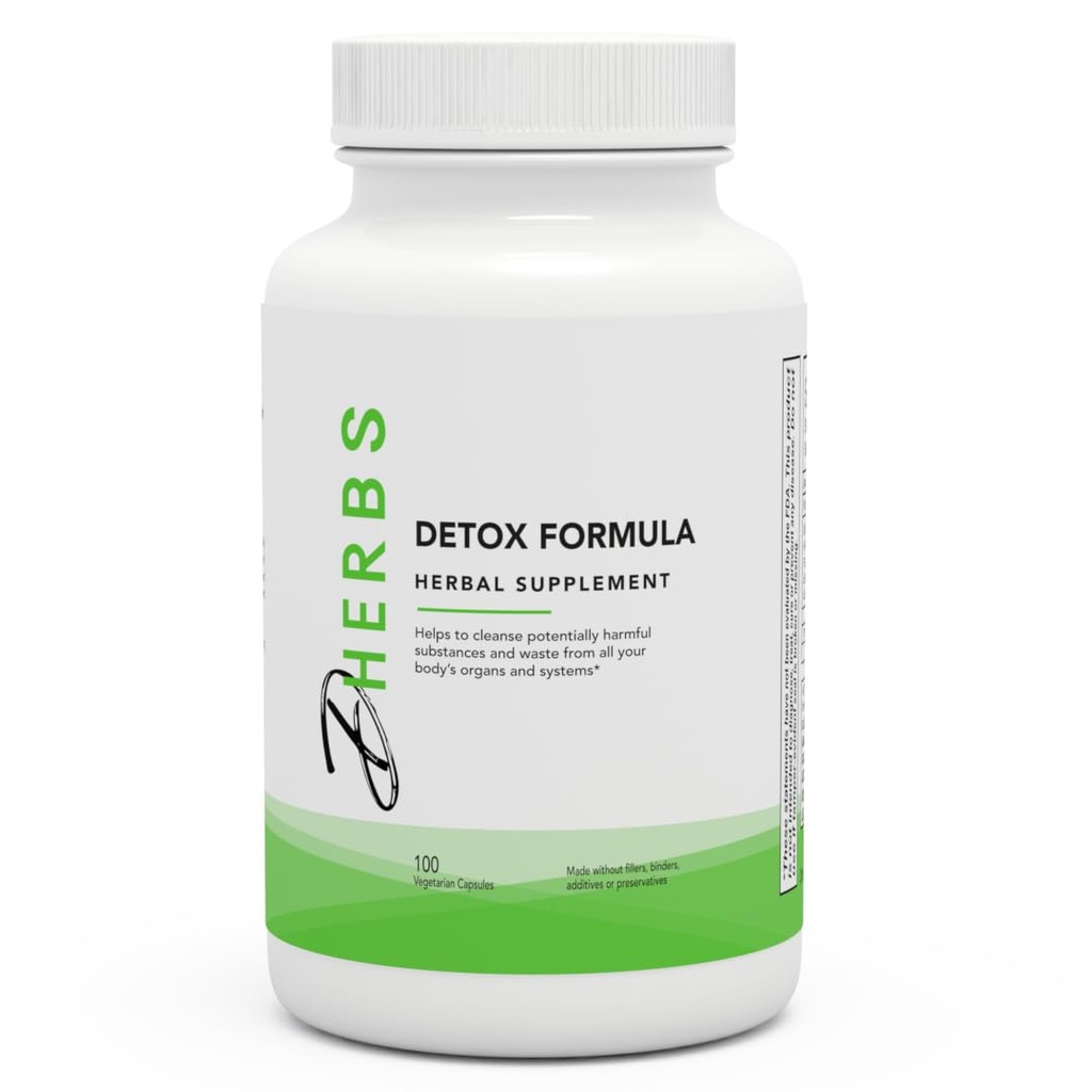 Detox Formula Supplement, Body Cleanse erbe con radice di dadelion (100 capsule)