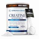 Polvere Monoidrato di Creatina di Scienza Approvato con BioPerine - Supporta la crescita muscolare magra e il recupero - 60 Serve - 5g Per Serving - Non aromaed - Non-OGM, Vegan