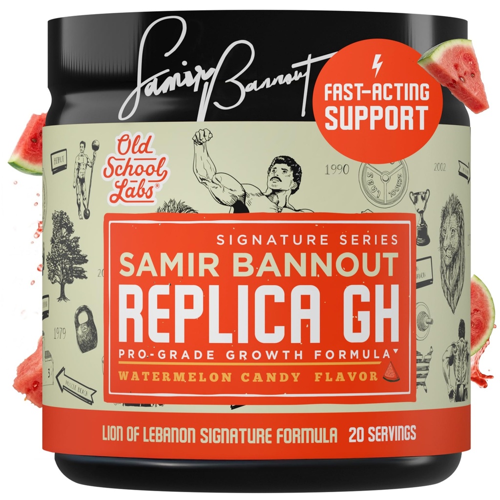 Replica Gh – Muscle Building GH Boosting Powder – Hormone Optimizer & Muscle Growth Dietary Supplement – Esclusiva OSL Mr. Olympia Samir Bannout Collaborazione – Watermelon Candy Flavor – 20 Serve