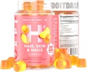 Salute per Abitazione Capelli, Pelle e Unghie Supplemento (60 Gummies) - 2500mcg Biotina, Vitamina C, Vitamina E, Chiodi forti, Peach Flavor, Vegan, Gluten Free, Non OGM
