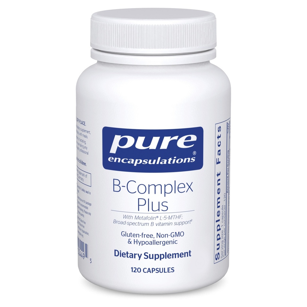 Pure Encapsulations B-Complex Plus - B Vitamins Supplemento per sostenere la salute neurologica, la salute cardiovascolare, i livelli energetici e il supporto del sistema nervoso* - con vitamina B12 &amp; More - 120 capsule