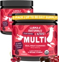 Llama Naturals Kids Multivitamin Gummies, Vegan, Organico con Vitamina D, C & K, Toddler Ver Fruit Gummy Vitamine, Chewable Supplement, Whole Food Multivitamin, Non Aggiunto Zucchero Canna, Ciliegia, 2 Pk
