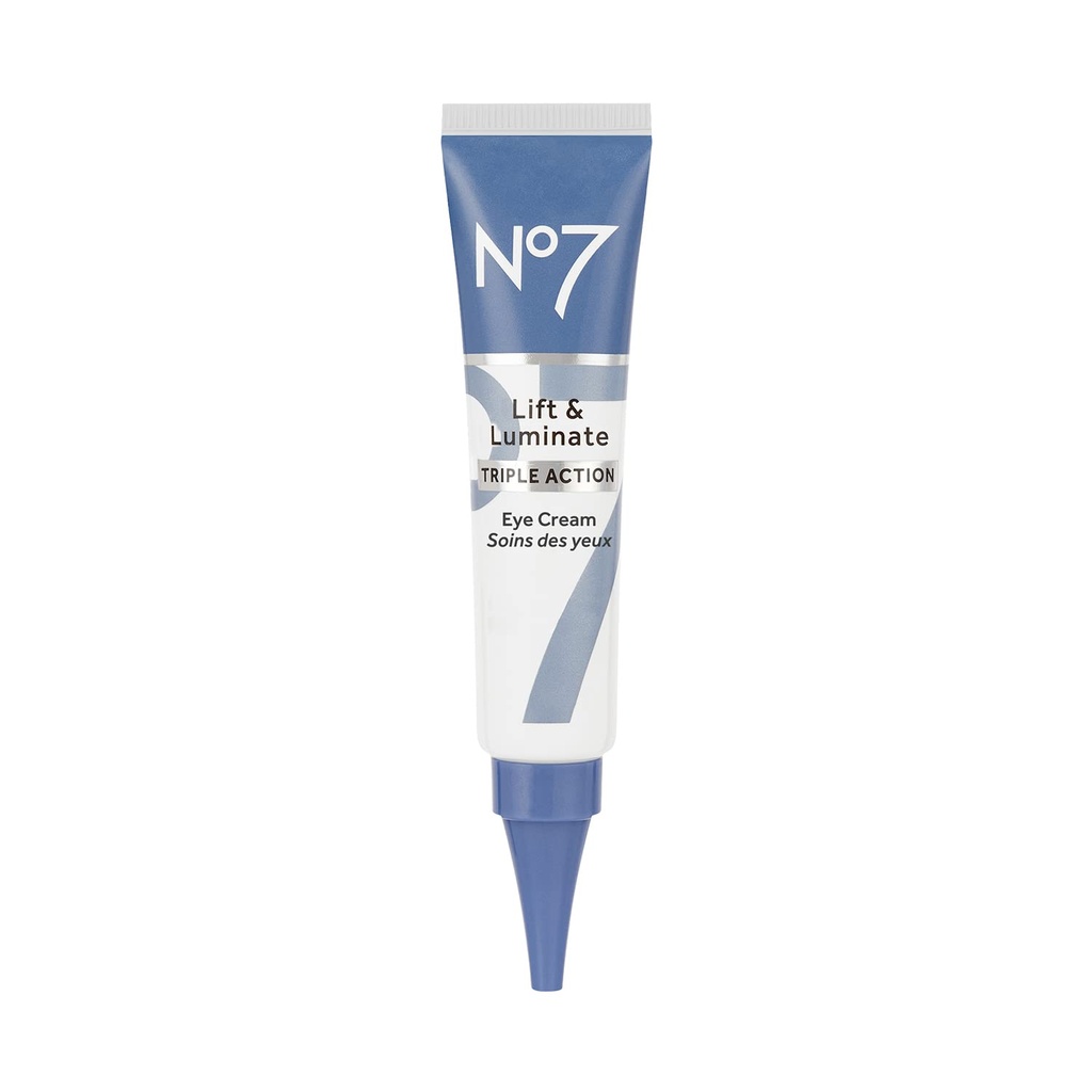 No7 Lift & Luminate Triple Action Under Eye Cream - Dark Circles Under Eye Treatment with Vitamin C & Collagen Peptide Technology - Aiuta a ridurre il gonfiore, le borse e l'aspetto delle rughe (0.5 Oz)