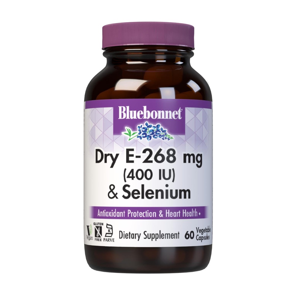 BlueBonnet Dry E-400 IU Plus Selenium Capsule Vegetariani, 60 Conte