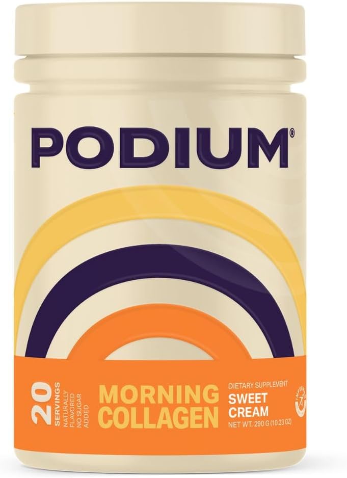 Nutrizione di podio, Collage di mattina, Crema dolce, 20 Serve, Proteine di collagene, Senza glutine, Soia Free