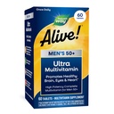 La Via della Natura Viva! Men’s 50+ Daily Ultra Multivitamin, Formula ad alta potenza, Supporta Cervello sano, Occhi e Cuore*, con B12 etilato, senza glutine, 60 compresse (vasoio di maggio)