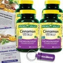 Scelta Bundle Spring Valley Cinnamon Integratore alimentare 1000mg 400 ct Capsule Vegetariani 4 pk (1600 Totale) + Guida “Vitamin Vitality” & Pill Container (6 voci)!