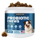 Probiotici per i cani, migliorare prurito pelle orecchie prurito, salute del fegato, equilibrio del lievito, alleergie, immunità, probiotici del cane e enzimi digestivi con prebiotici, ridurre la diarrea (pollo, 120 chews)