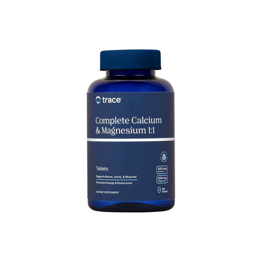 Calcium & Magnesio 1:1 - Integratore alimentare per il sostegno alla salute e all'energia - Supplemento minerale agli aiuti alla salute immunitaria - Formula con i minerali marini - 120 compresse (30 porzioni)