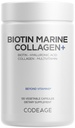 Codeage Biotin Marine Collagen Peptides - Wild-Caught Marine Collagen Tipi I & III, Biotina, Vitamine C & E, Acido Ialuronico, Aminoacidi, Frutta e Miscela di erbe, Non-GMO - 120 capsule