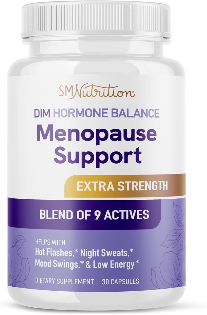 Menopause Supplemento per le donne Flashs Hot & Night Sweats | Equilibrio dell'ormone, Menopausa Rilievo per le donne & Perimenopause Supporto | con Cohosh nero, DIM & Red Clover | Terze Parti Testate | 30 Ct
