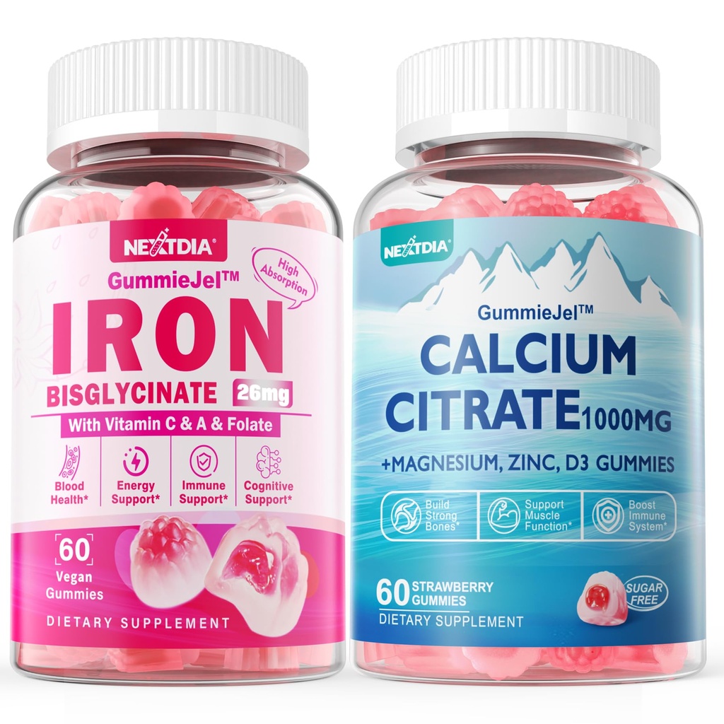 Citrato di calcio 1000 mg Gummie riempite + Bisglicinato di ferro 26mg