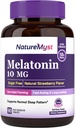 Melatonin 10 MG, Tabelle di dissolve veloce, Ultra resistenza, Forma non abituale, Supporto per sonno e calma, No Zucchero, Natural Strawberry Flavor, 90 compresse