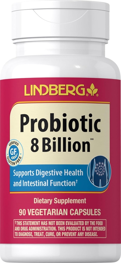 Piping Rock Probiotic per uomini e donne | 90 capsule | Supporto digestivo e intestinale | Non OGM, Gluten Free & Vegetarian Supplemento | di Lindberg
