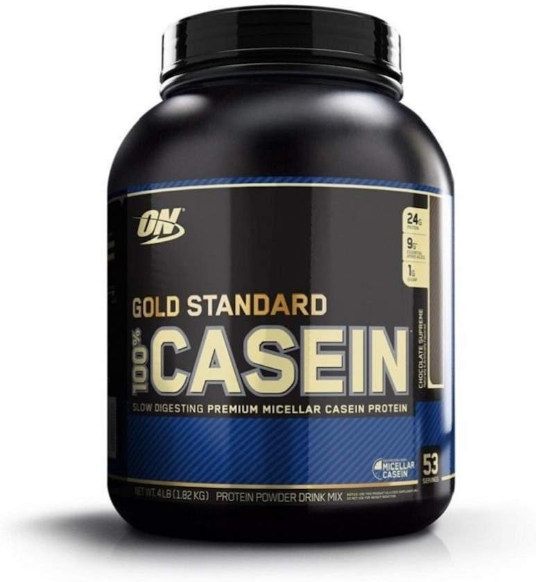 Optimum Nutrition Gold Standard 100% Micellar Casein Protein Powder, Slow Digesting, Aiuta a mantenere pieno, Ripristino del muscolo di pernottamento, Cioccolato Supremo, 4 Pound (Packaging May Vary)