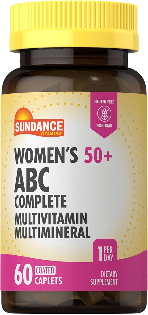 Sundance Women's 50+ ABC Multivitamin | 60 Caplets | con Formula Multimineral | Non OGM e Gluten Supplemento gratuito