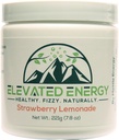 Polvere di bevanda di energia sana - Stevia e caffeina naturale | Miscela di bevanda spruzzo di energia elevata | Limonata di fragole | 30 Serve