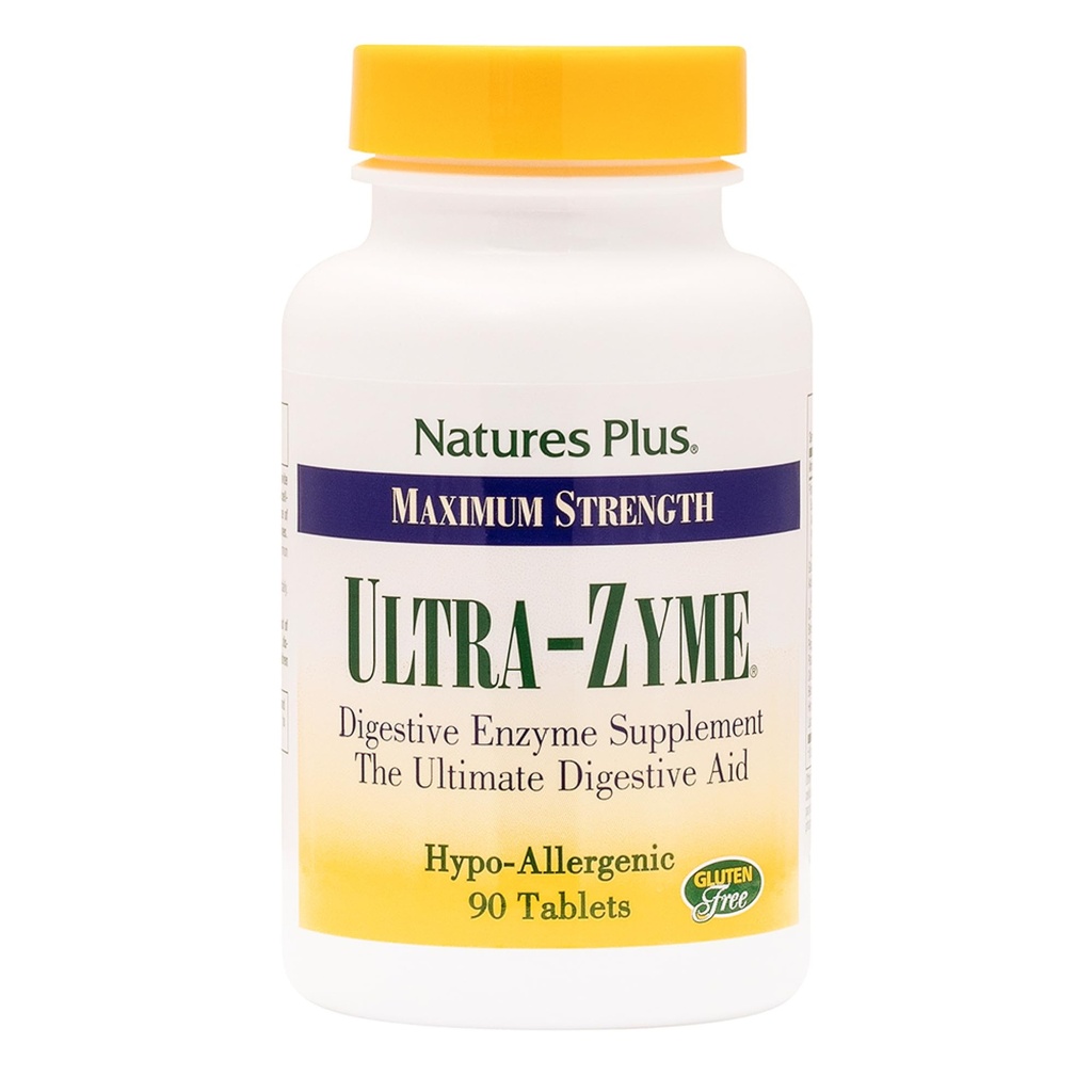 NaturesPlus Ultra-Zyme - 90 compresse - Integratore di enzimi per sostenere la digestione sana - Gluten Free - 45 Serve