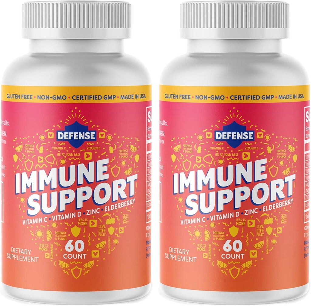 Supplemento per gli adulti |30 Day Supply | Alta potenza | Boost immunitario per gli uomini e le donne con vitamina C, zinco, sambuco e vitamina D3, antiossidante giornaliero, non OGM, senza glutine |