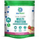 BioTrust Low Carb Protein Powder – Delicious Whey & Casein Blend from Grass-Fed Hormone Free Cows – Non OGM, Gluten Free (Strawberry Banana)