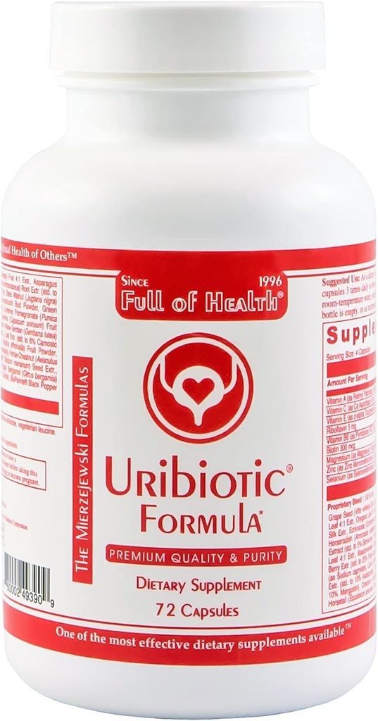 Formula Uribiotica [72 capsule] Dal 2003 – Supporto avanzato per la vescica urinaria, Prostate & Kidney Health | Integratore alimentare | 60 ingredienti di qualità