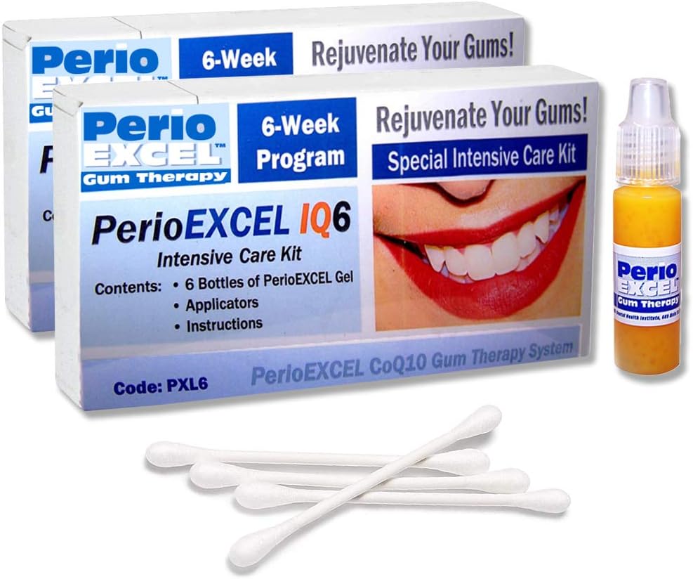 SDC - PerioEXCEL IQ6 DuoPack Intensive Care 12-Week Gum Therapy Kit con CoQ10 Gum Gel