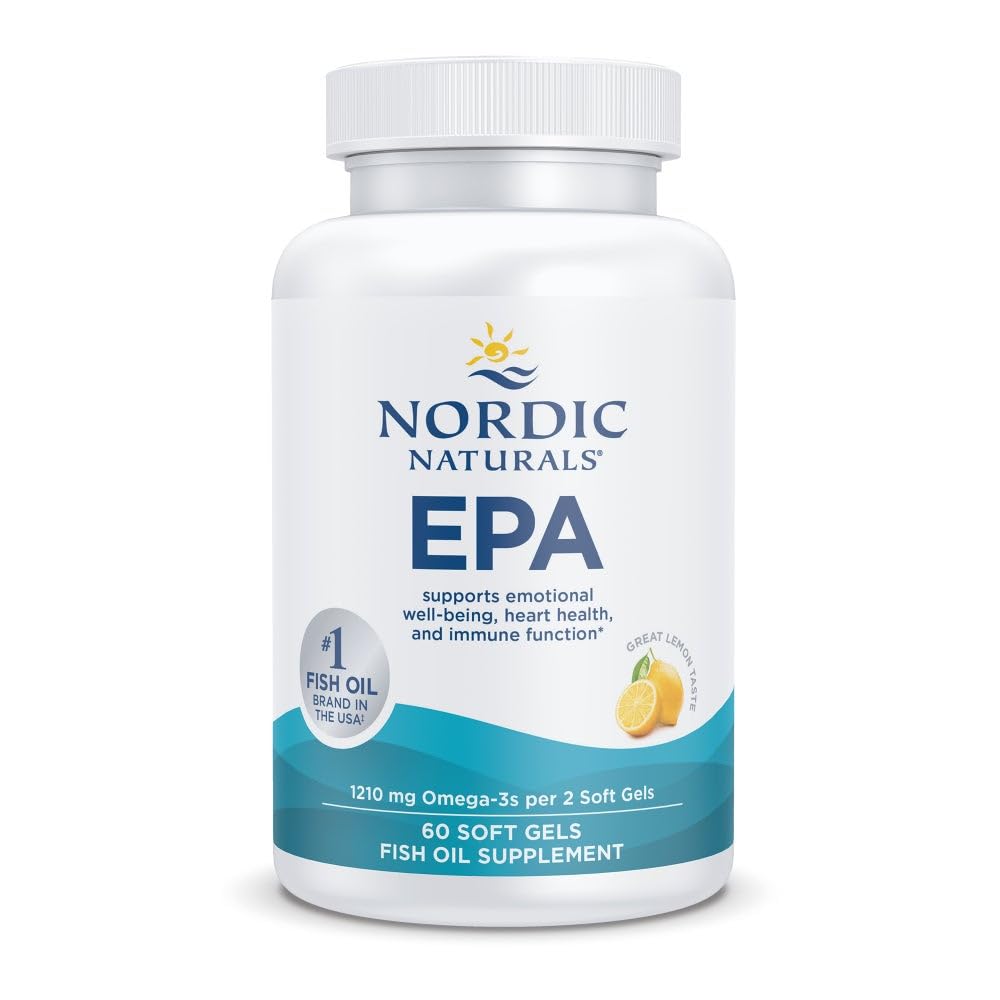 Nordic Naturals EPA Xtra, Limone - 60 Gel Morbidi - 1640 mg Omega-3 - Formula EPA ad alta intensità per l'umore positivo, salute del cuore e immunità sana - Non-GMO - 30 Serve