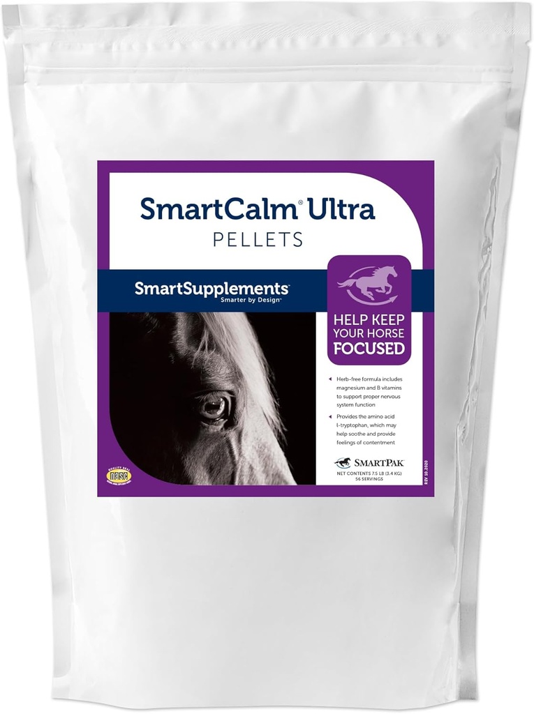 SmartCalm Ultra Pellets | Integratori di Cavallo Calmanti | con No Aggiunto Erbe o Zucchero | Equine Supplemento | Aiuta Minimize Eccessiva Skittishness | 56 Serve | 7.5 lb Bag