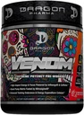 DRAGON PHARMA Venom Extreme Potency Pre-Workout, Laser Sharp Focus + Energy, Performance Intensa, Ingredienti Proven per Vasodilation & Endurance (40 Serve, Mangonada)