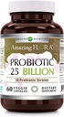 Amazing Flora Probiotic Supplemento | 25 miliardi-10 Strains | 60 capsule vegetali | Non OGM | Gluten-Free | Made in USA
