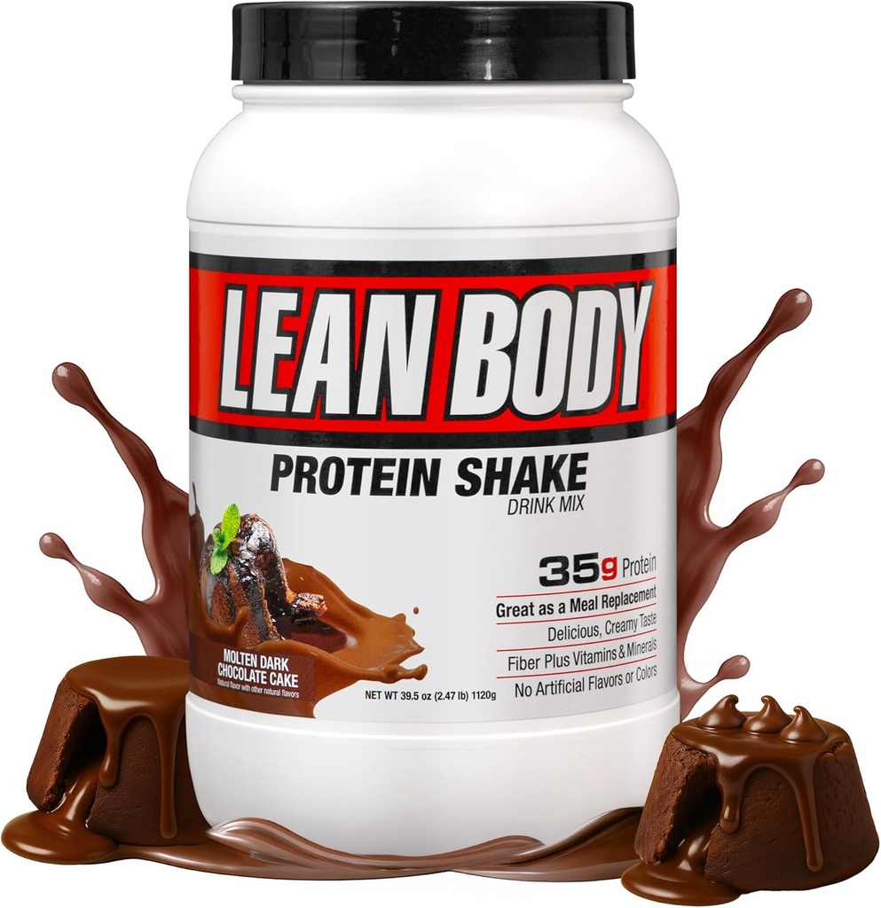 Labrada Lean Body Hi-Protein Meal Sostituzione Shake, Molten Dark Chocolate Cake PACKAGING MAY VARY