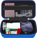 HESTECH Hard Travel Carrying Case per Asthma Inhaler per Inhaler Spacer, Mask, Inhaler Holder Asma Bag con Mesh Pocket per Saline Solution e altri Essentials, Blu (solo Case)