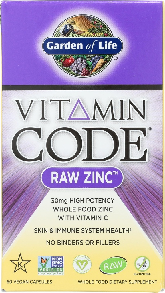 GARDEN DI LIFE Codice di vitamina Zinco capsule vegane, 60 CT