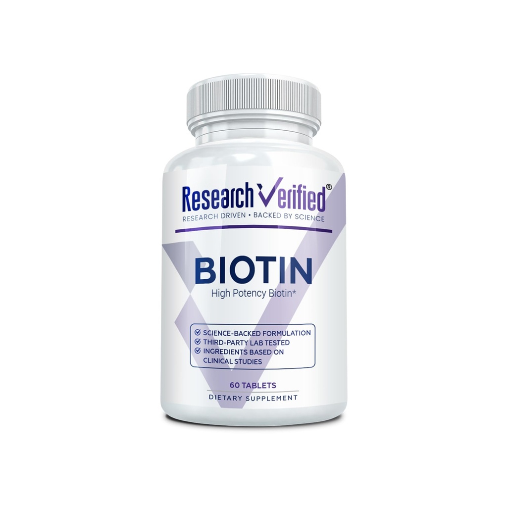 Biotina verificata – Pure Biotin Extra Strength 10.000mcg per una migliore salute dei capelli, della pelle e delle unghie - 60 compresse vegane, Made in USA
