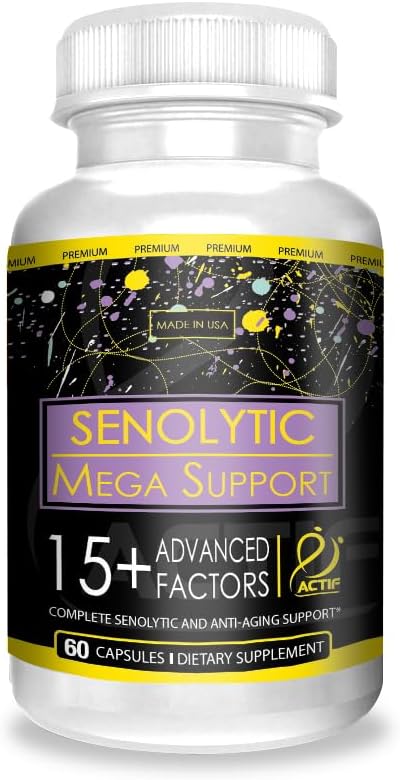 ACTIF Supporto senolitico con 15+ Fattori Avanzati – Non OGM, Fast-Acting, Made in USA, 60 Count