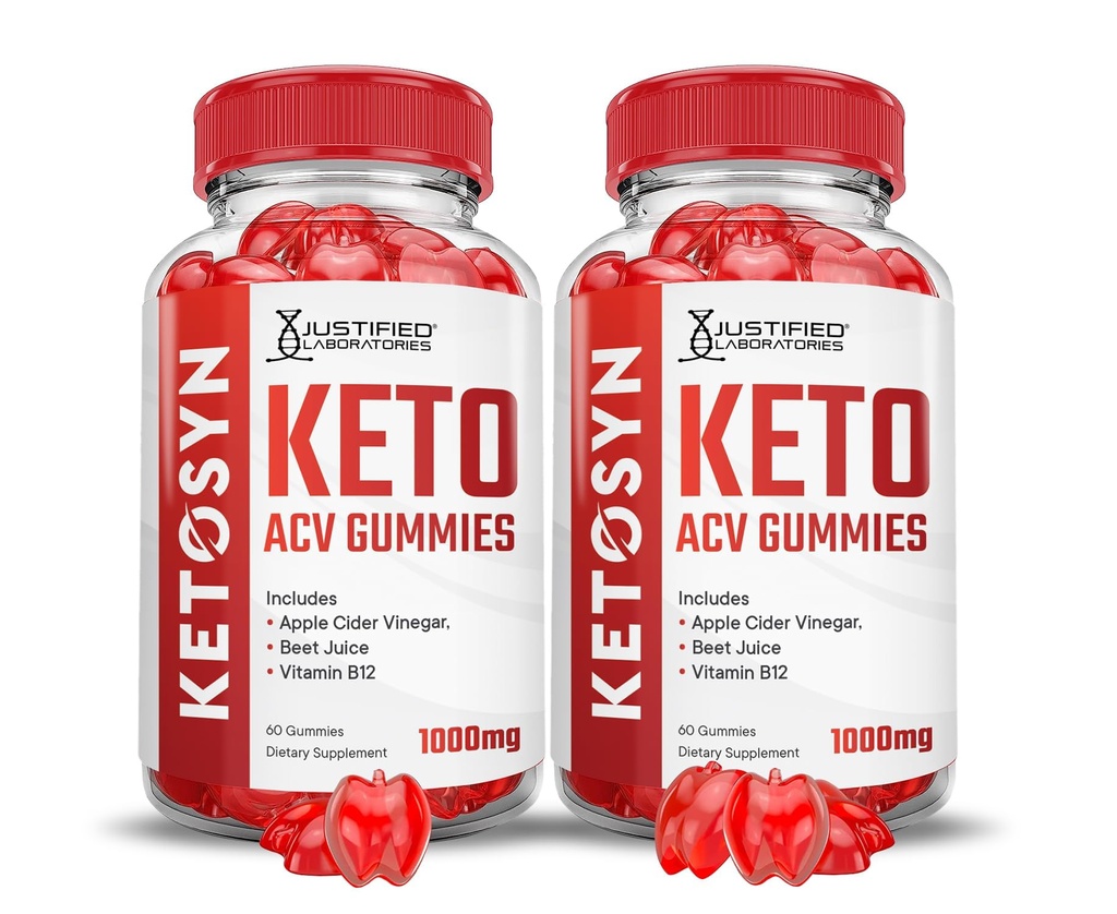(2 Pack) Ketosyn Keto ACV Gummies Advanced Formula 1000MG Ketosyn Keto Gummies Aceto di sidro di mele formulato con polvere di succo di barbabietola di melograno B12 Vegan Non OGM 120 gommoni