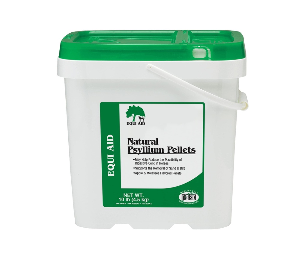 Farnam Equi Aid Natural Horse Psyllium Pellets Supplemento, Supporta la rimozione di sabbia e sporco dal Ventral Colon, 10 Pounds, 32 Scoops