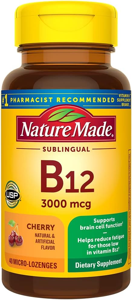 Natura fatta Vitamina B-12 3000 MCG Sublingual, 40 Conte (Pack of 3)