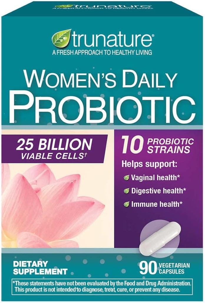 Probiotico quotidiano femminile True Nature generico, aiuta a sostenere la salute vaginale, digestiva e immunitaria - 90 capsule vegetariane