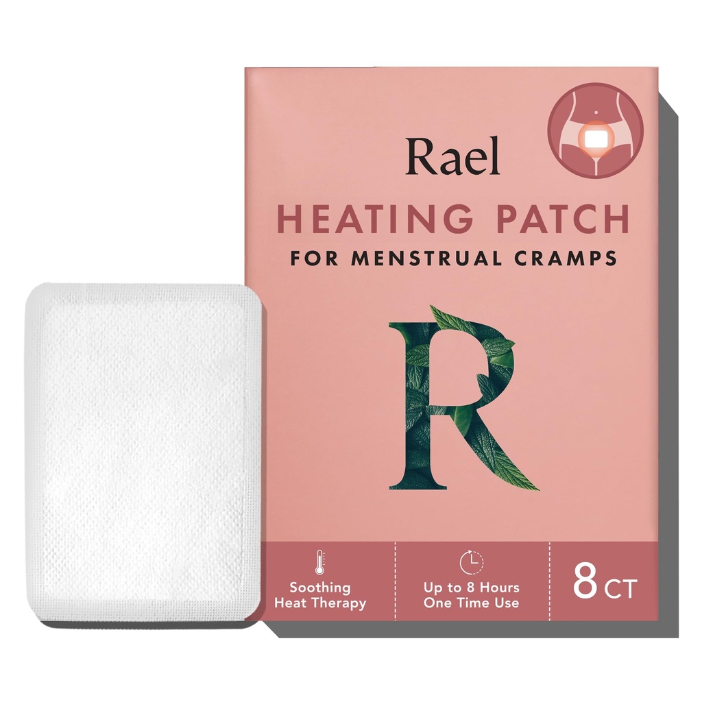 Rael Herbal Heat Patches, periodo Cramps Relief, Terapia di calore, Ultra Thin Design, Su The Go Size, per tutti i tipi di pelle (8 Conte)
