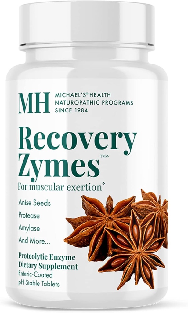 MICHAEL'S Health Naturopathic Programs Recovery Zymes - 180 Compresse stabili di pH immatricolate - Proteolytic Enzyme Supplement - Supporta Natural Inflammatory Response - 30 Serve