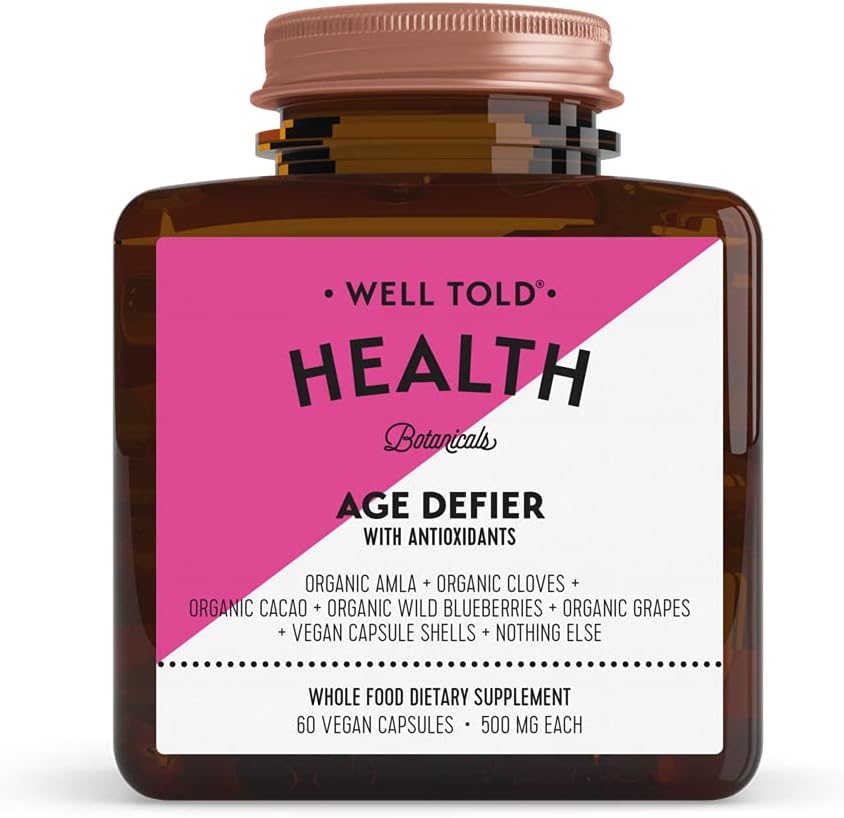 Ben detto Anti-invecchiamento della pelle Supplemento età sanitaria Defier con organico Amla, Cacao e Resveratrolo da uve biologiche - Non-GMO + Vegan (60 capsule)