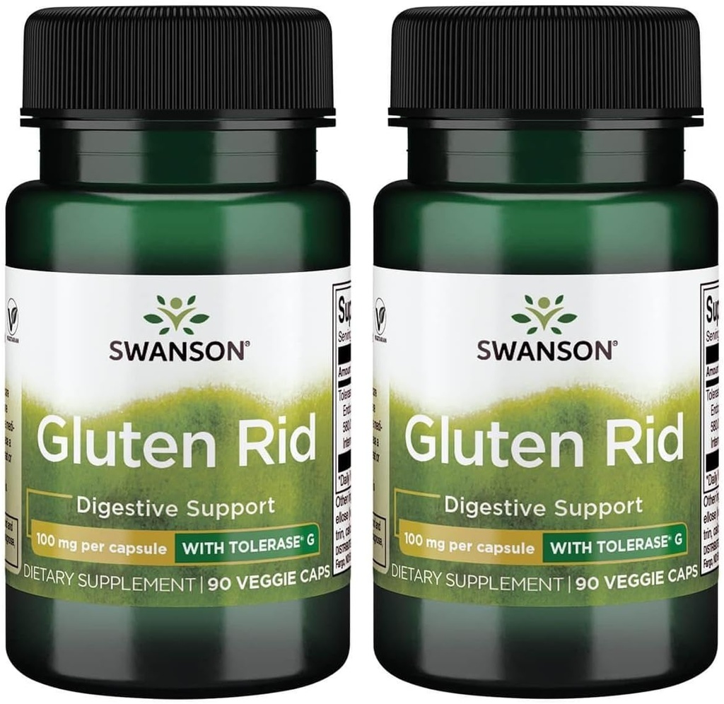 Swanson Gluten Rid con Tolerase G 100 mg 90 Veg Caps (2 Confezione)