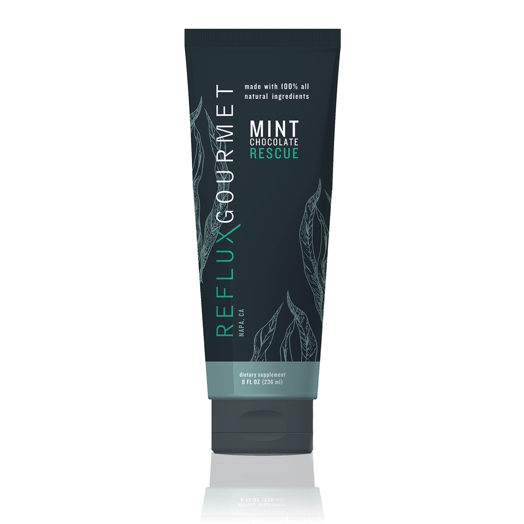 REFLUX GOURMET - Mint Chocolate Rescue All-Natural Alginate Therapy, Acid Reflux, GERD, LPR, Heartburn Relief, Fatto da tutti gli ingredienti naturali considerati sicuri per i bambini e le donne incinte