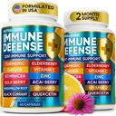 12 in 1 Premium Difesa Immune Vitamine - Supplemento Immune w/Vitamin D3 5000 IU Vitamina С 1000mg Zinс 50mg - Luxe Scelta per il supporto Immune Premium - con Echinacea Elderberry e Ginger - 120 Caps